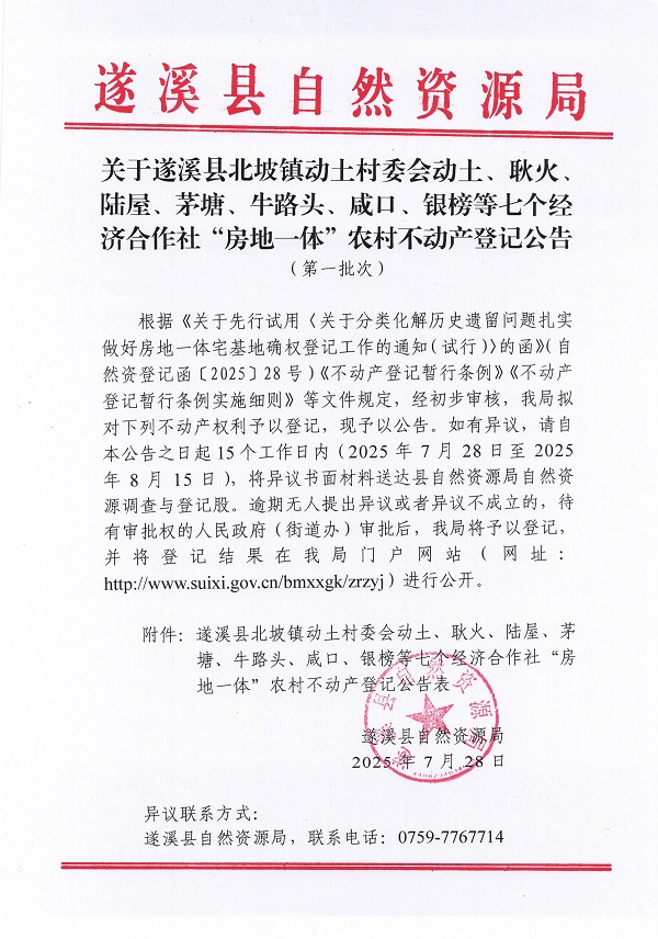 北坡鎮(zhèn)動土村委會動土等七個經(jīng)濟合作社不動產(chǎn)登記公告（第一批次）（歷史遺留問題）_頁面_1.jpg